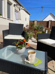Patio nebo venkovní prostory v ubytování NOER apartman