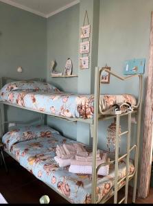 1 Schlafzimmer mit 2 Etagenbetten in einem Zimmer in der Unterkunft Casa Vacanze Marina di Pisa Catola in Marina di Pisa