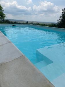 una piscina de agua azul en Casa cu piscina Cheile Nerei, en Socolari