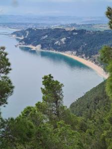 a view of a beach and a body of water at Affittacamere I Principi del Conero CIR 00041 in Numana