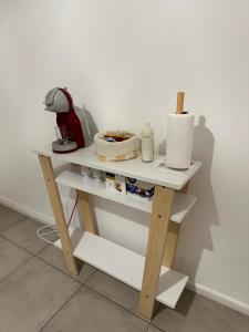 a white shelf with some food on it at Excellent apartment brand new in San Isidro