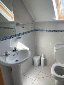 y baño con lavabo y aseo. en 1 Bray Head View, en Portmagee