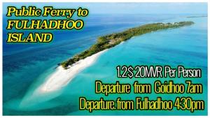 um cartaz de uma ilha no oceano em Coral Castle - Goidhoo Maldives em Baa Atoll