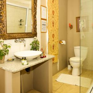a bathroom with a sink and a toilet at Country Retreat in Magaliesburg in Magaliesburg