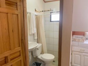 a bathroom with a toilet and a sink at Apart-Hotel Plaza Familiar in La Esperanza +20 photos