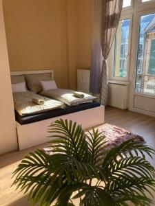 En eller flere senge i et værelse på Grand View Apartment