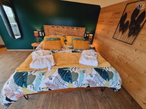 Ένα ή περισσότερα κρεβάτια σε δωμάτιο στο Gîte Dompierre-sur-Helpe, 2 pièces, 2 personnes - FR-1-510-207