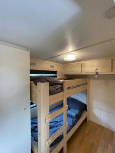 a small room with two bunk beds in it at Perenhof 6 in Oostvoorne
