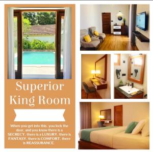 un collage di foto di una camera d'albergo di Moana La Vie - Polhena a Matara
