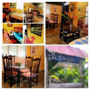 Hostal Colina de San Antonio في Jamundí: ملصق بصور الغرفه مع طاوله وكراسي