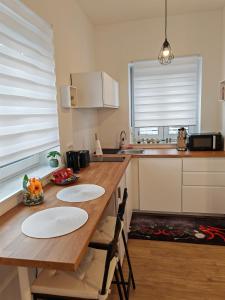 Η κουζίνα ή μικρή κουζίνα στο YELLOW APARTMENT WITH FREE PARKING