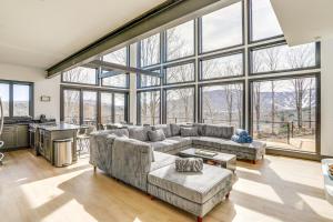 A seating area at Custom Windham Mtn Villa with Pool, Theater and Views!