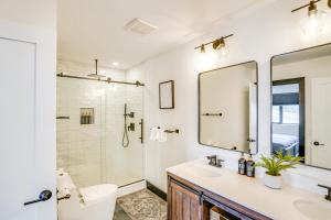 A bathroom at Custom Windham Mtn Villa with Pool, Theater and Views!