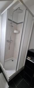 eine Dusche mit Glastür im Bad in der Unterkunft Accès rapide 10' de Disney & 30' de Paris - Proche gare & bus in Esbly