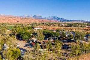 an aerial view of a campground in the desert at Moab RV Resort Glamping Tipi OK55 in Moab +11 photos