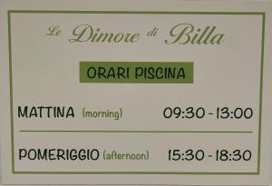 Certifikát, ocenenie alebo iný dokument vystavený v ubytovaní Le dimore di Billa
