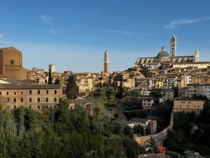 una città su una collina con edifici sopra di SKYLINE- 3 Apartments with view a Siena