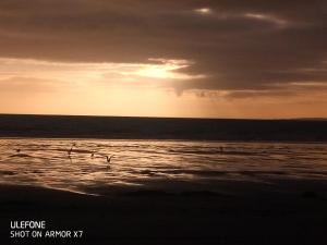 twee vliegen over de oceaan bij zonsondergang bij North Wales family homes, zip world, Snowdonia, beach retreats in Blaenau-Ffestiniog