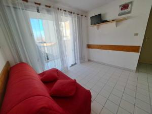 Μια τηλεόραση ή/και κέντρο ψυχαγωγίας στο Confortable 2 pièces, 4 couchages avec balcon et parking privé, proche plage - Marseillan - FR-1-326-596