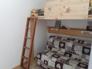 een slaapkamer met een stapelbed en een ladder bij Superdévoluy Les Issarts in Superdevoluy