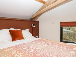 a bedroom with a bed and a window at 3 Caddaford Barns in Buckfastleigh