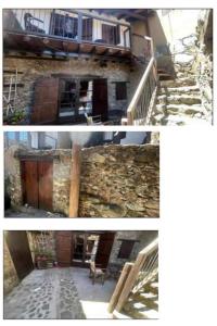 dos fotos de un edificio con escaleras y una casa en ΠΕΤΡΟΚΤΙΣΤΟ, en Kakopetria