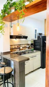 Dapur atau dapur kecil di Cómodo Apartamento céntrico