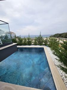 - une piscine dans l'arrière-cour d'une maison dans l'établissement Apartment “InBlue” with private pool, à Kožino