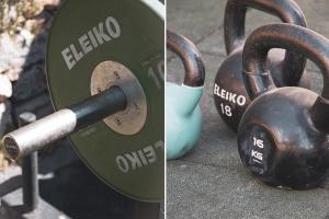 a couple of old dumbbells sitting on the ground at villa larwik frigiliana in Frigiliana
