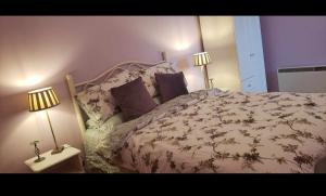 una camera da letto con un letto con due lampade sopra di Stay With Jack a Limerick
