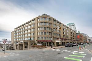 a large building on the corner of a street at Lovely Waterfront Apt #807 with AC in Halifax