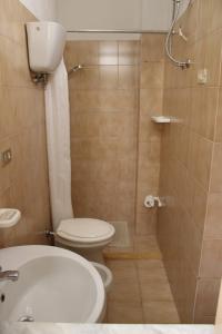 a bathroom with a shower with a toilet and a sink at B&B La Petite Maison in Santa Domenica +17 photos