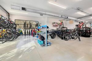 a bike shop with a bunch of bikes in it at Staggerwing-MTB Oasis in Bella Vista