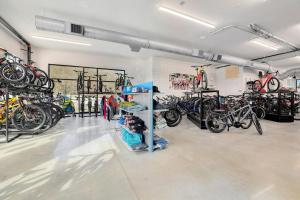 a bike shop with a bunch of bikes in it at Sugar Bridge-MTB Oasis in Bella Vista