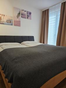 a bedroom with two beds and a window at HIGH CLASS - Design Apartment - Favorite Place - Full Equipment - Public Transport in Nürnberg
