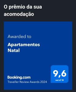 Captura de pantalla de una pantalla telefónica con thearma da sa navaho saaho en Apartamentos Natal, en Natal