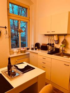Virtuve vai virtuves zona naktsmītnē Coole, Stylische Ferienwohnung in Dresden Striesen