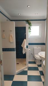 トロクスにあるBuena Vistaのバスルーム(シャワー、トイレ、洗面台付)