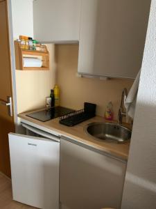 Kuchyňa alebo kuchynka v ubytovaní Charmant appartement avec parking privé dans une petite résidence très calme