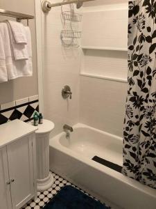 a bathroom with a tub and a sink and a shower at Serene Suite by Taconic Ridge, Catamount, Tanglewood, Berkshires in Hillsdale