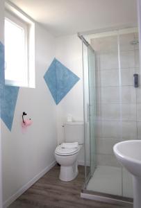 łazienka z toaletą i umywalką w obiekcie RELAIS 375 w mieście Couhé-Verac