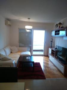 sala de estar con sofá y TV en Apartment Hajdo, en Rijeka