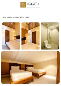 un collage di quattro foto di una camera d'albergo di Beatriz Rafaela Resort 