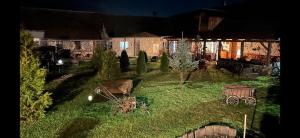 a view of a yard at night at Casa Maria in Cincu