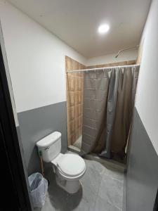 蓬塔雷納斯的住宿－Casa playa kiki，一间带卫生间和淋浴的浴室