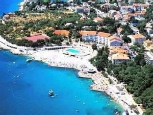 an aerial view of a resort next to the water at Apartma NANA in Novi Vinodolski