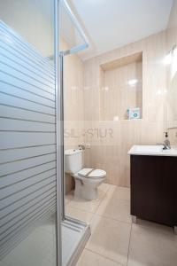 een badkamer met een toilet en een wastafel bij Vive Oviedo I Apartamento in Santa Eulalia