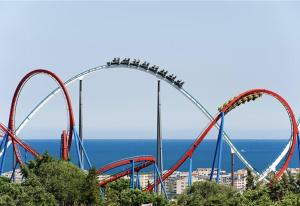 a roller coaster at a roller coaster at Beach & Fun: Cozy Studio in La Pineda