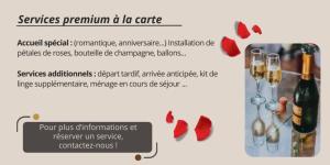 a flyer for a event with champagne glasses and hearts at Le Garden City - Bel appartement avec jardin privé in Villeurbanne