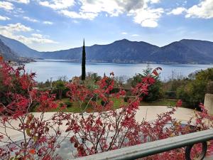 a view of a lake with mountains in the background at Green Village Panorama Bay in Gornji Orahovac +35 photos